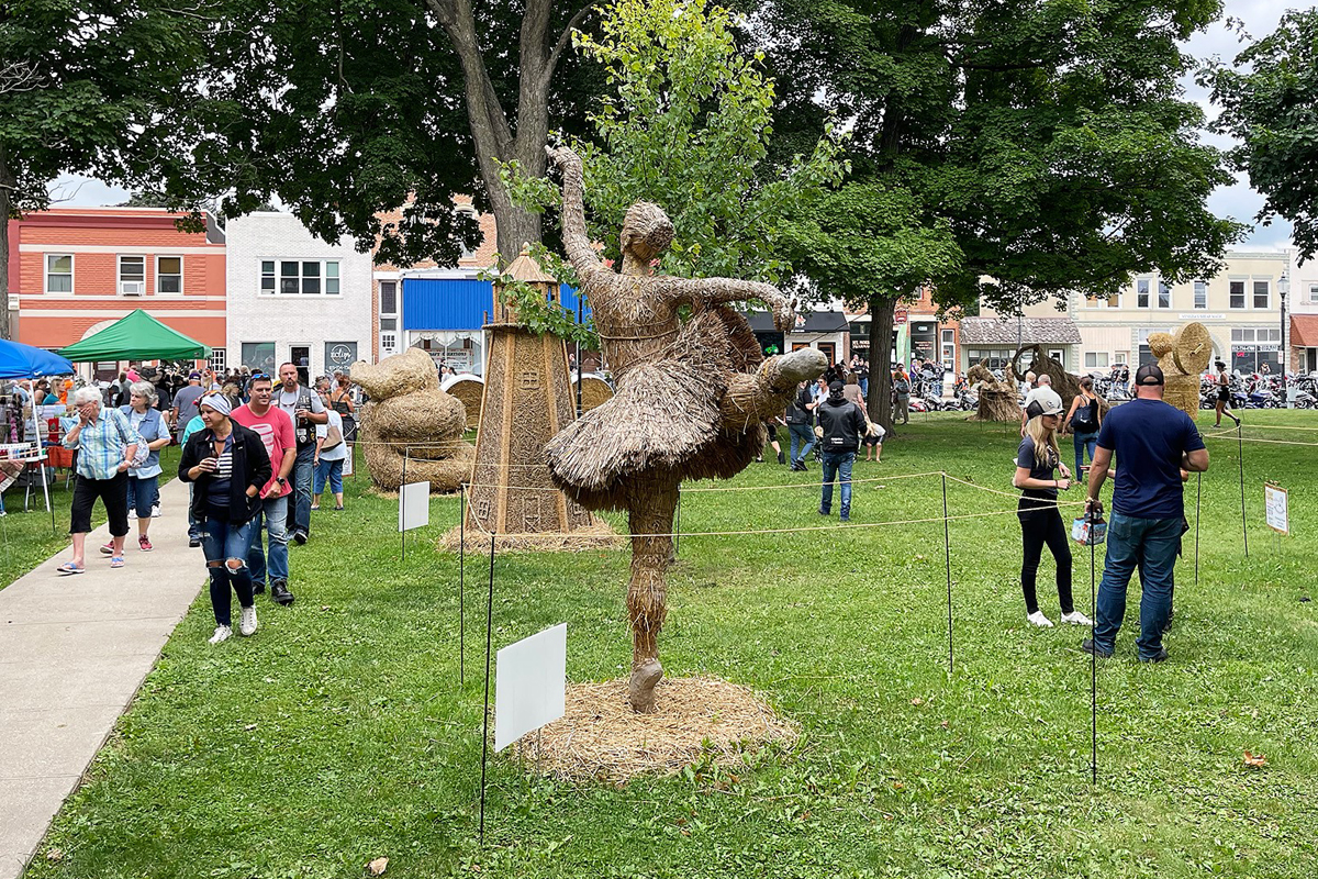 Mt. Morris, Illinois is home to the annual National Straw Sculpting Competition and draws people from all over the region