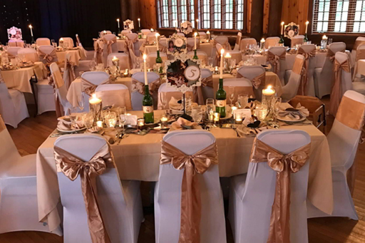 Beautiful reception hall at White Pines wedding venue near Mt. Morris, Illinois